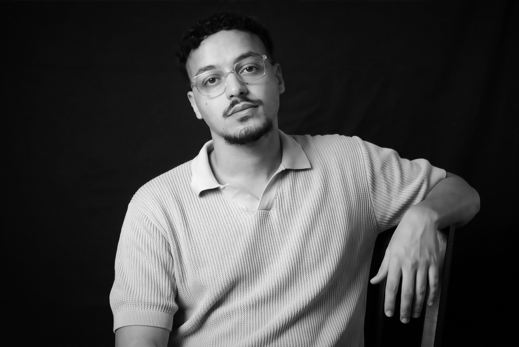Nacib Hadj Rabah, portrait en noir et blanc